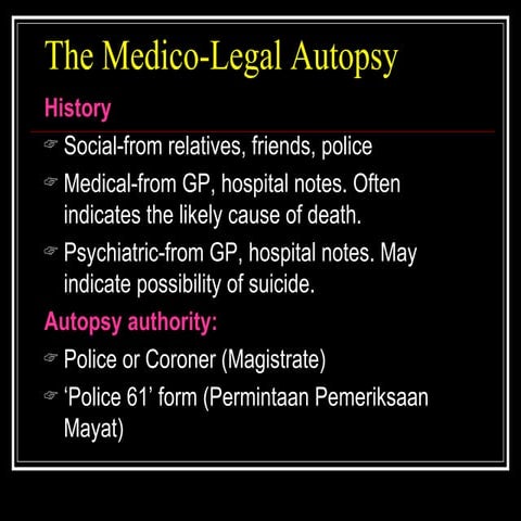Forensic medicine   the medico-legal autopsy