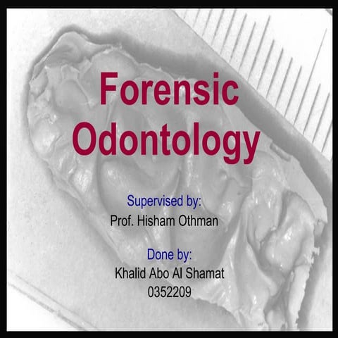 Forensic Odontology Dentistry