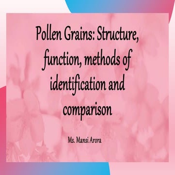 Forensic Palynology: Pollen Grains