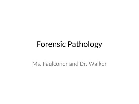 Post Mortem Examination | PPT