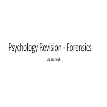 Forensic Psychology - AQA A Level revision notes
