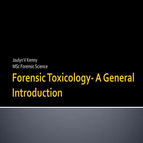Forensic Toxicology  An Introduction
