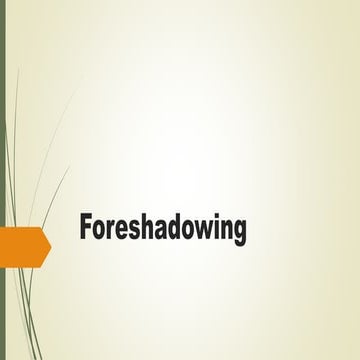 Foreshadowing flashback power point