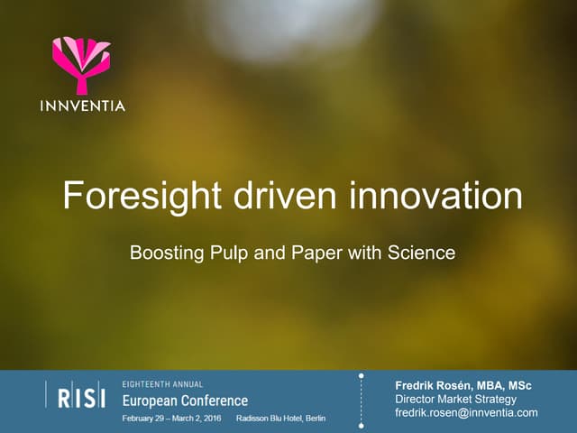 Foresight driven innovation  - boos...
