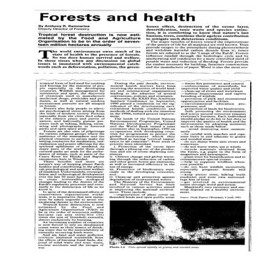 ( Forestry Assignment) Forest and health