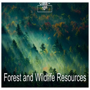 Forest and Wildlife Resources Class - 10th