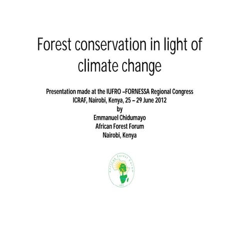 Forest conservation in light of climate change