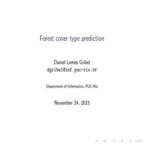 Forest Cover type prediction