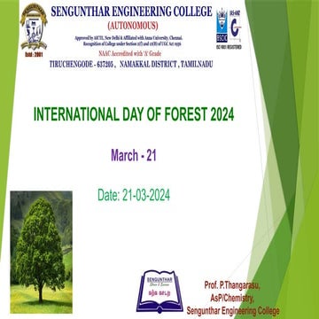 FOREST DAY presentation Sengunthar Engineering college