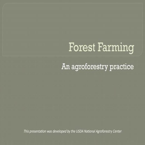 Forest Farming - Agroforestry Techniques and More