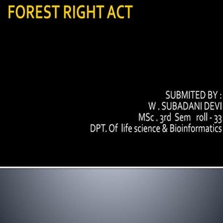 Forest right act src ppt
