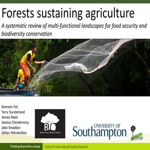 Forests sustaining agriculture: A systematic review of multi-functional lands...
