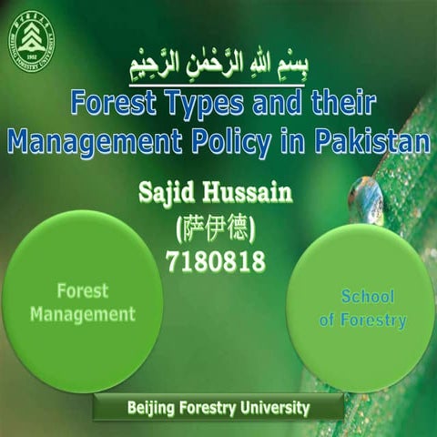 Forest types and their management in Pakistan