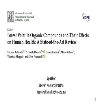 Forest volatile organic compounds and health benefits
