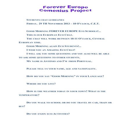 Forever europe eco chat 2013 november