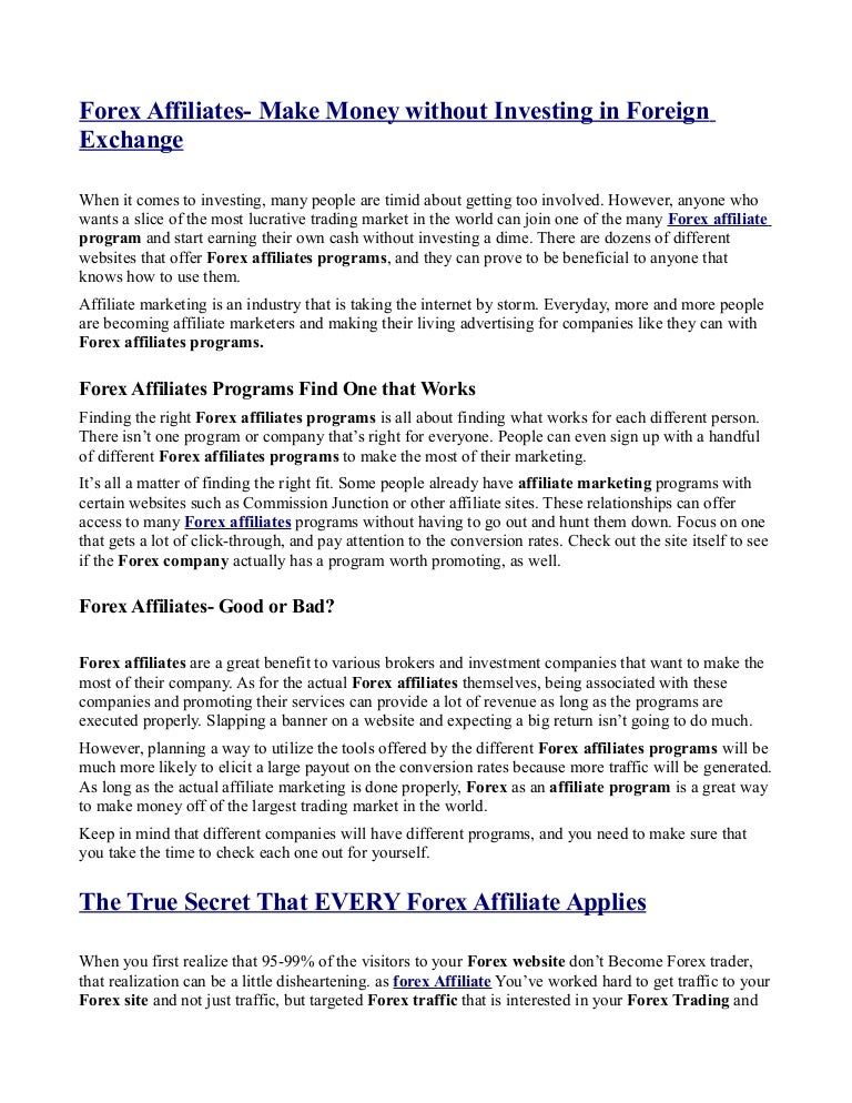 Forex affiliate program