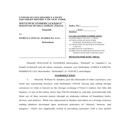 Forex executed complaint