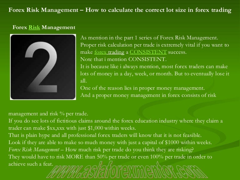 how to calculate risk management forex