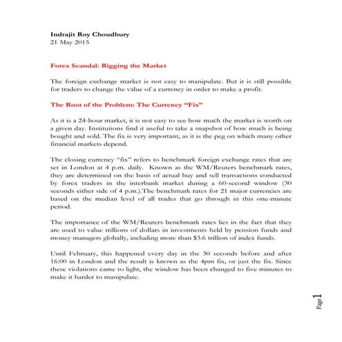 Forex scandal - Rigging the Market