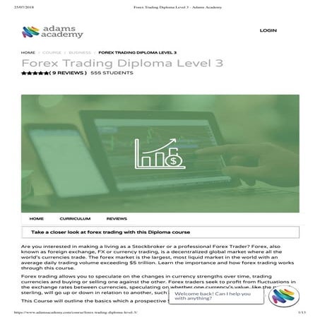 Forex Trading Diploma Level 3 - Adams Academy | PDF