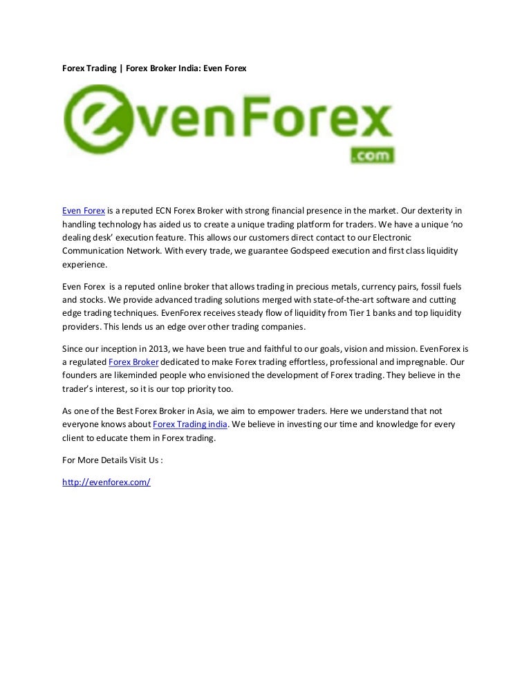 Forex Trading Forex Broker India Even Forex - 