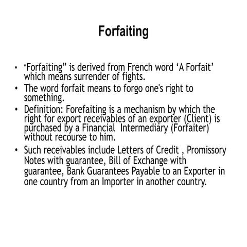 Forfaiting