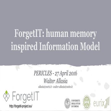 ForgetIT: human memory inspired Information Model