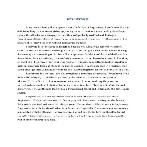Forgiveness