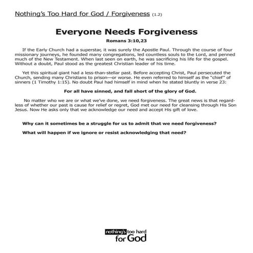 Forgiveness 6 | PDF