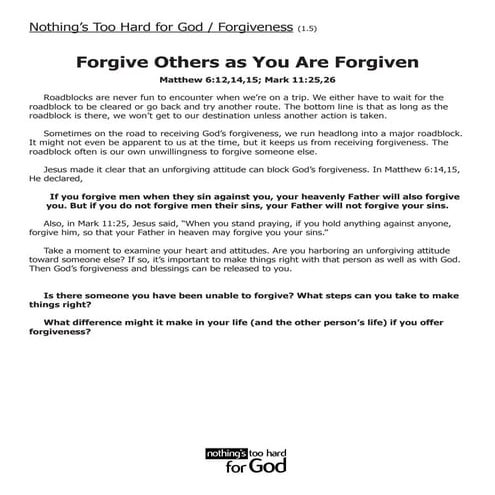 The Power of Forgiveness | PDF