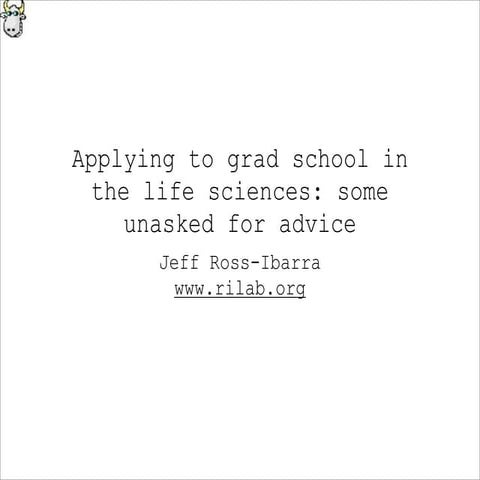 Advice for getting into grad school (in the biological sciences)