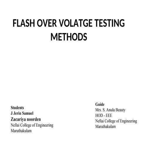 Flash over voltage testing method using automation