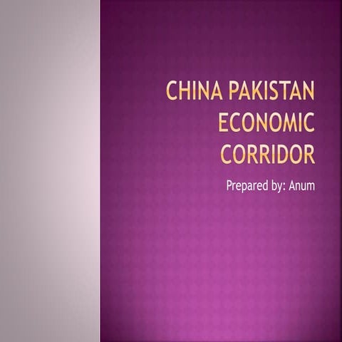 CHINA PAKISTAN ECONOMIC CORRIDOR