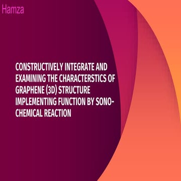 Synthesis of Graghene, with characterization and application.