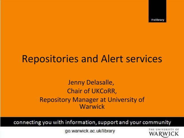 Repositories and Alerting Services ...