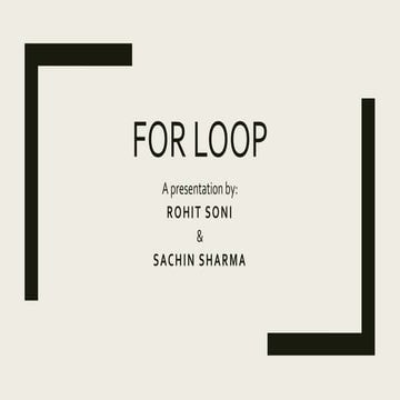 Basic for Loop in C | PPT