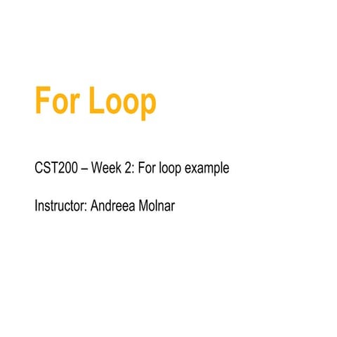 For loop java | PPTX | Programming Languages | Computing