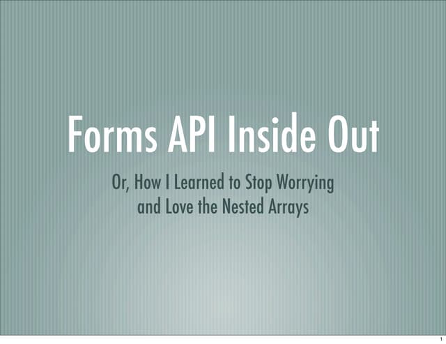 Form API Intro
