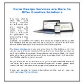 Form Design Services are Here to Offer Creative Solutions