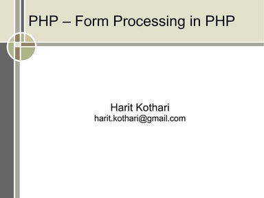 Form Processing In Php