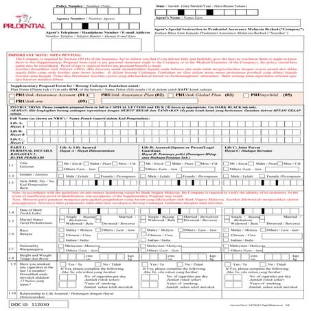 Supplementary Proposal Form