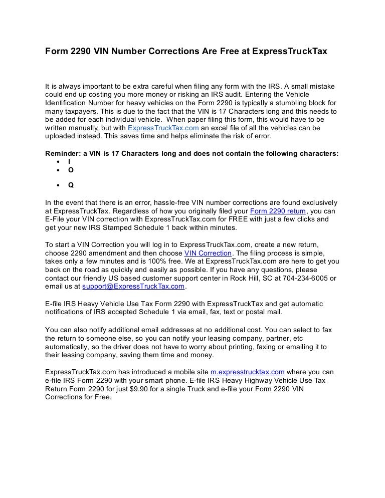 2290 form phone number
Form 12 vin number corrections are free at express trucktax 2290 form phone number
Form 12 vin number corrections are free at express trucktax