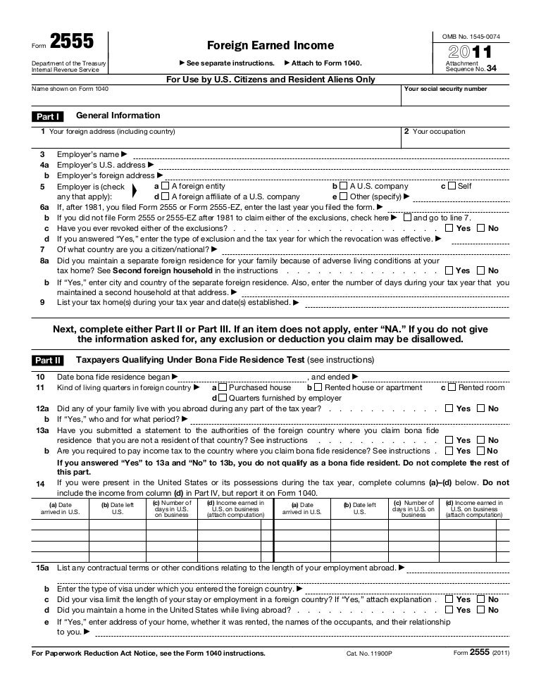 us tax abroad expatriate form 2555 2555 form
