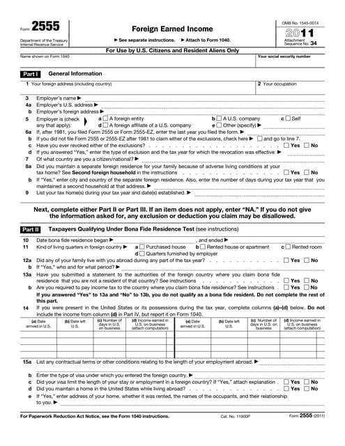 us tax abroad expatriate form 2555 2555 form