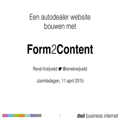 Een autodealer website bouwen met Form2Content