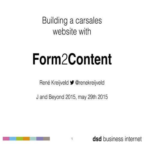Building a Car Sales website with Form2Content