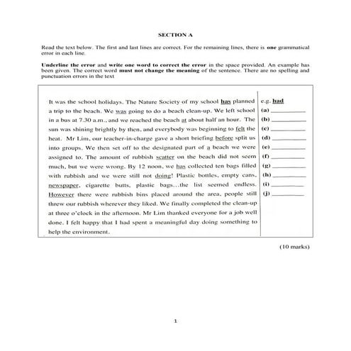 Form 2 english mid term exam paper 2017