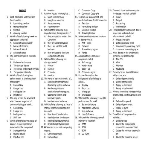 Info. and Com. Tech. 2013 exmas