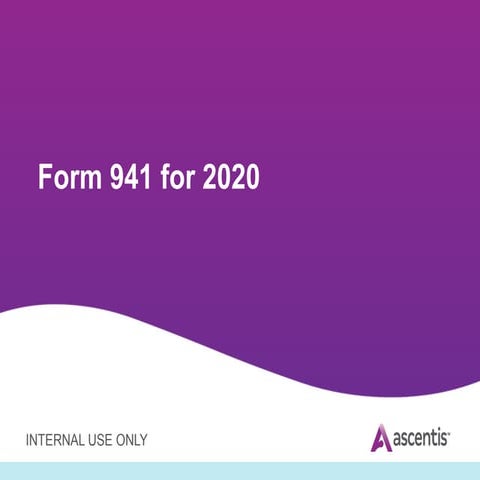 Payroll Webinar: Form 941 for 2020: What you Need to Know