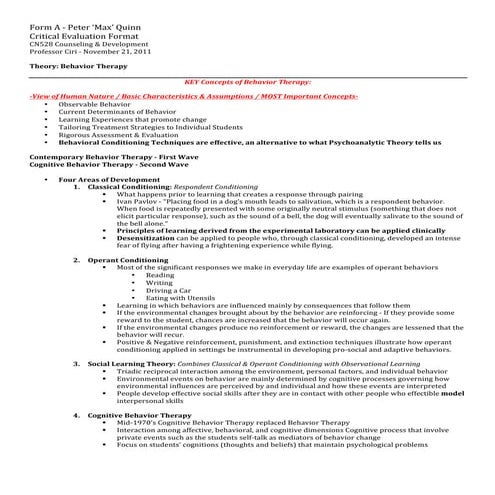 An Overview: Behavior Therpay